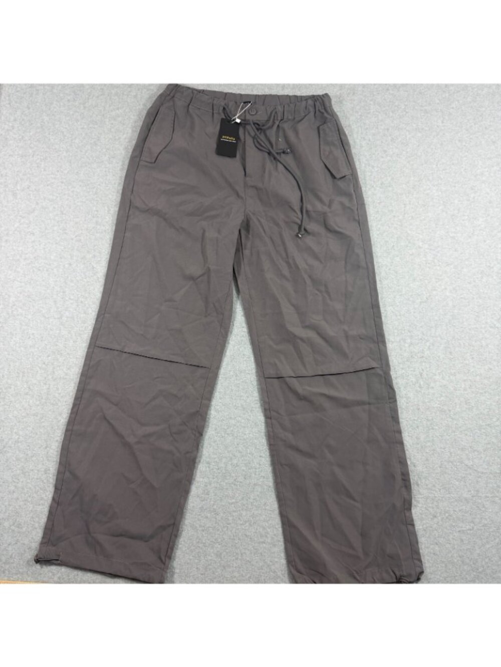 NVFelix Women’s Parachute Pants XL Gray Wide Leg Drawstring Utility NWT - Picture 2 of 9